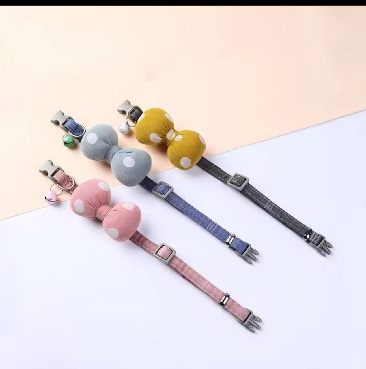 collar sonajero con moño para mascotas